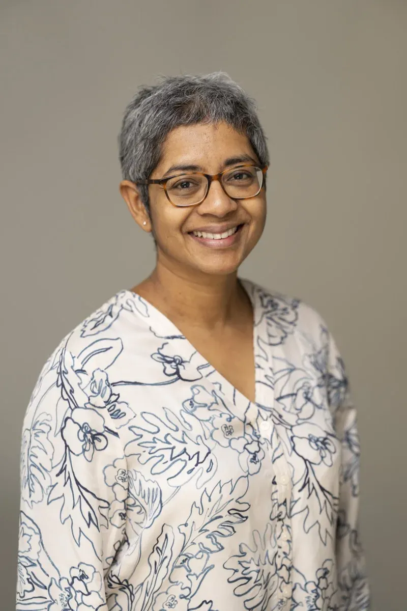 Dr Rajini Rajeswaran-Iyngkaran as a friendly brick figure